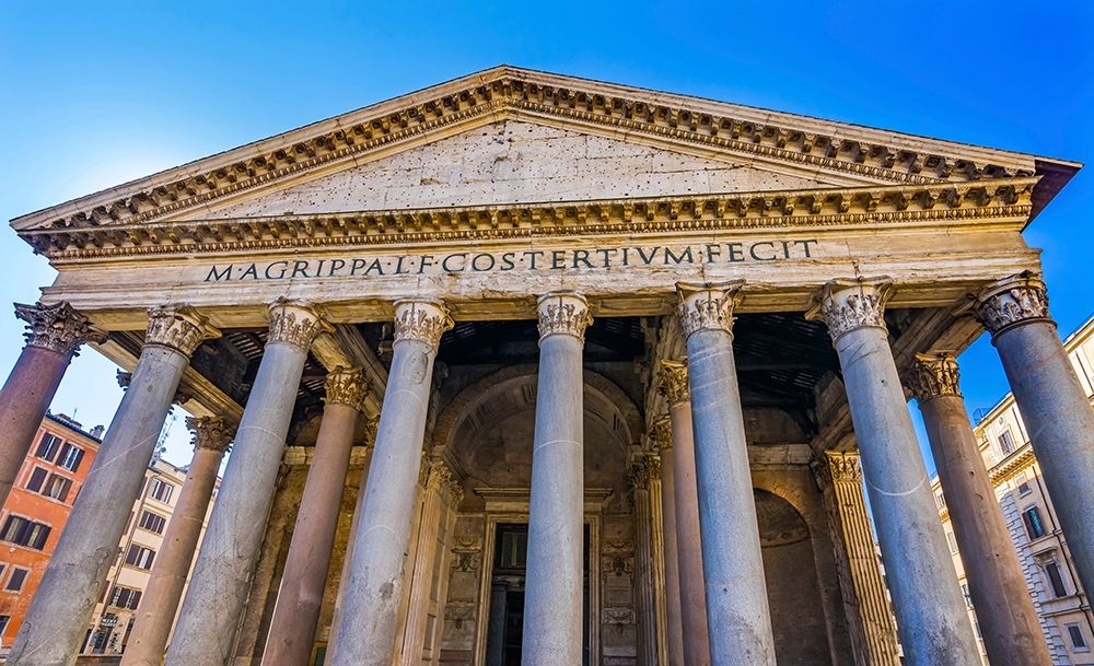 Roman Columns Pantheon-Rome-Italy Rebuilt by Hadrian in 118 to 125 AD